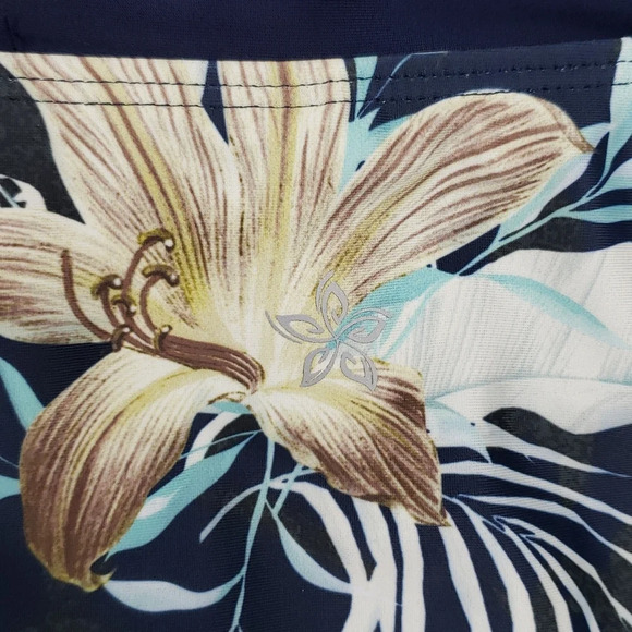 Quint Soul Exuma Navy  Floral Mid & Hi Rise Bikini Bottom Full Rear Size XL - Picture 6 of 15